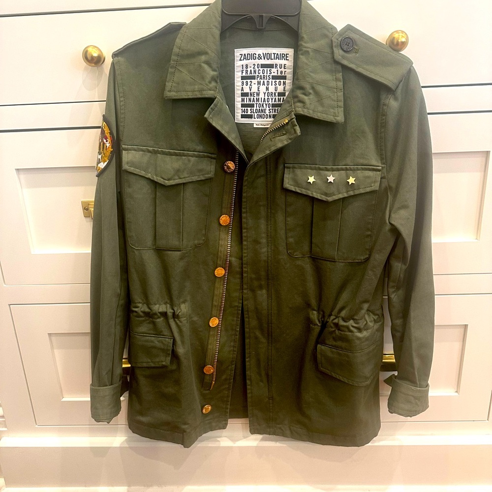 Zadig & Voltaire army green jacket